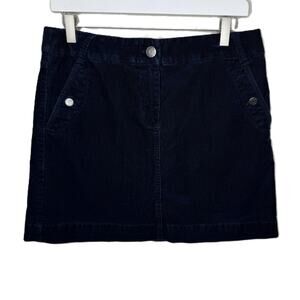 Vintage J. Crew Navy Blue Corduroy A-Line Mini Skirt, Size 6